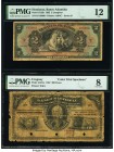 Honduras Banco Atlantida 2 Lempiras 1932 Pick S122b PMG Fine 12; Uruguay Banco Nacional 200 Pesos 25.8.1887 Pick A97cts Color Trial Specimen PMG Very ...
