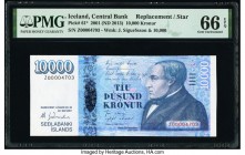 Iceland Central Bank of Iceland 10,000 Kronur 22.5.2001 (ND 2013) Pick 61* Replacement PMG Gem Uncirculated 66 EPQ. 

HID09801242017

© 2020 Heritage ...