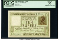 India Government of India 10 Rupees ND (1917-30) Pick 6 Jhun3.6A.1 PCGS Very Fine 35. Staple holes at issue.

HID09801242017

© 2020 Heritage Auctions...