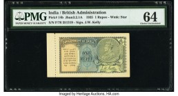 India Government of India 1 Rupee 1935 Pick 14b Jhun3.2.1A PMG Choice Uncirculated 64. With Selvage.

HID09801242017

© 2020 Heritage Auctions | All R...