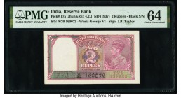 India Reserve Bank of India 2 Rupees ND (1937) Pick 17a Jhun4.2.1 PMG Choice Uncirculated 64. Staple holes at issue. 

HID09801242017

© 2020 Heritage...