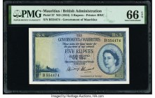 Mauritius Government of Mauritius 5 Rupees ND (1954) Pick 27 PMG Gem Uncirculated 66 EPQ. 

HID09801242017

© 2020 Heritage Auctions | All Rights Rese...