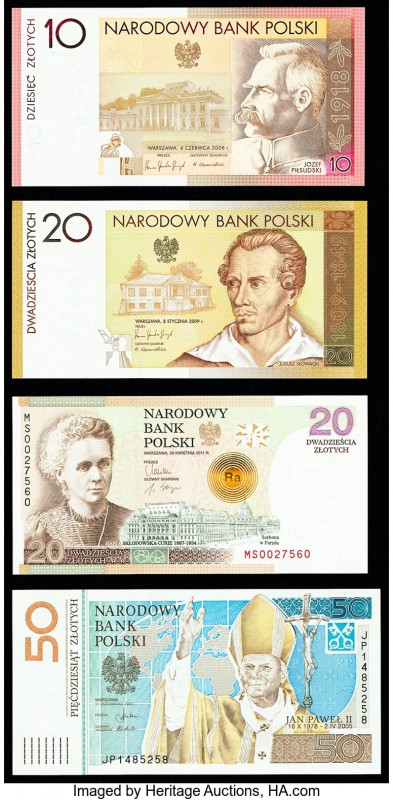 Poland Narodowy Bank Polski Group Lot of 4 Examples Crisp Uncirculated. 

HID098...