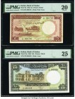 Sudan Bank of Sudan 5; 10 Pounds 1962; 1964 Pick 9a; 10a Two examples PMG Very Fine 20; Very Fine 25. Pick 10a has tape repairs.

HID09801242017

© 20...