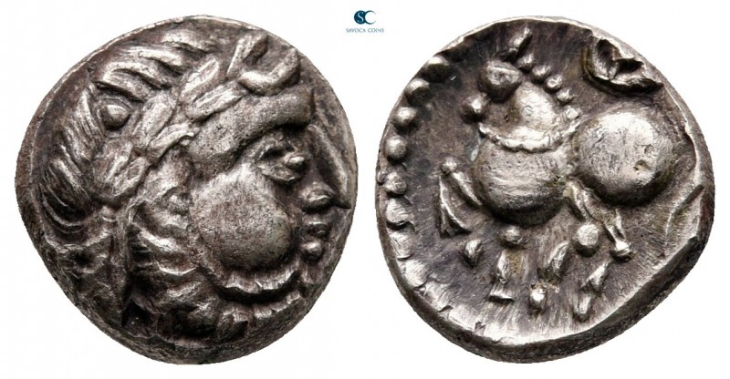 Eastern Europe. Imitation of Philip II of Macedon 300-200 BC. Drachm AR

13 mm...