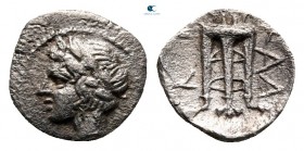 Macedon. Chalkidian League. Olynthos circa 398-352 BC. Hemiobol AR