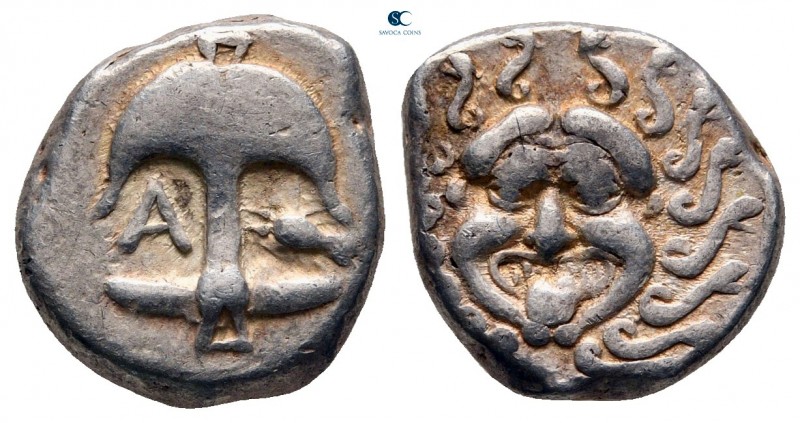 Thrace. Apollonia Pontica circa 480-450 BC. 
Drachm AR

15 mm, 3,33 g

Upri...