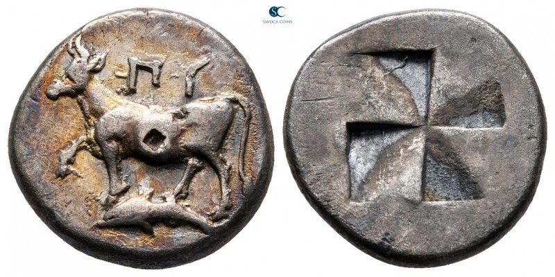 Thrace. Byzantion circa 340-320 BC. 
Siglos-Drachm AR

18 mm, 5,10 g

'ΠΥ, ...