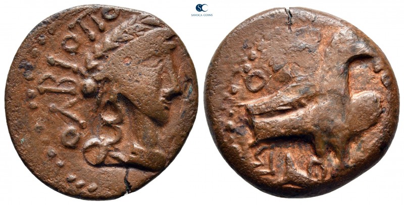 Scythia. Olbia circa 50-20 BC. 
Bronze Æ

25 mm, 8,14 g

Laureate head of A...