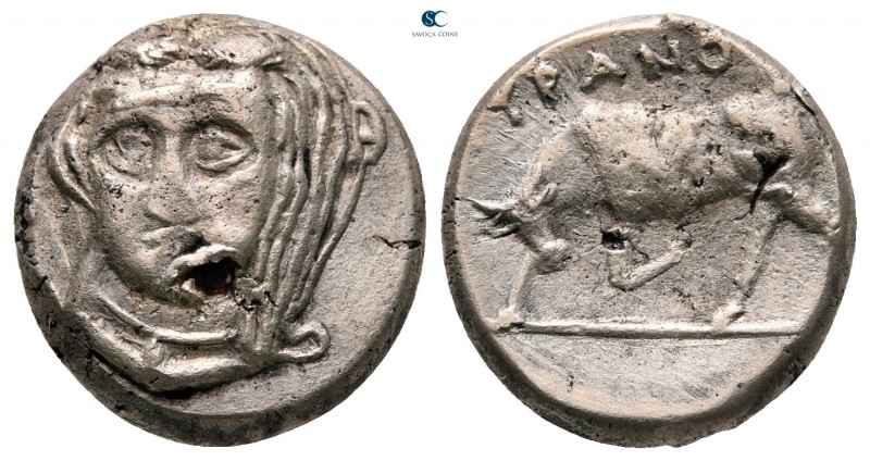 Scythia. Tyra circa 350-300 BC. 
Drachm AR

17 mm, 5,62 g

Head of Demeter ...