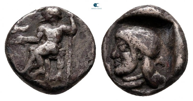Arkadia. Cleitor circa 475-465 BC. 
Obol AR

10 mm, 0,99 g

Zeus Lykaios se...