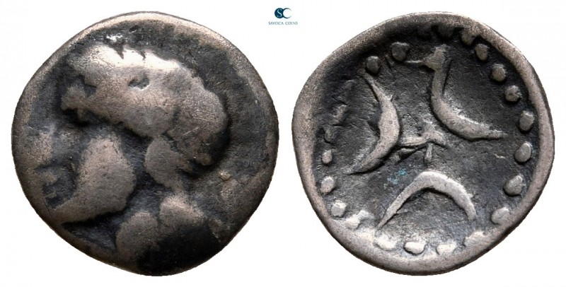Crete. Kydonia circa 320-270 BC. 
Obol AR

13 mm, 0,90 g

Head of maenad le...