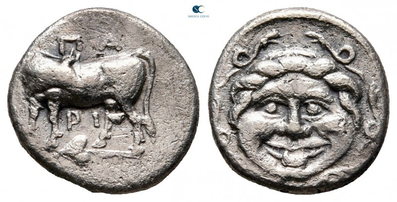 Mysia. Parion circa 400-300 BC. 
Hemidrachm AR

13 mm, 2,18 g

ΠΑ ΡΙ, Bull ...