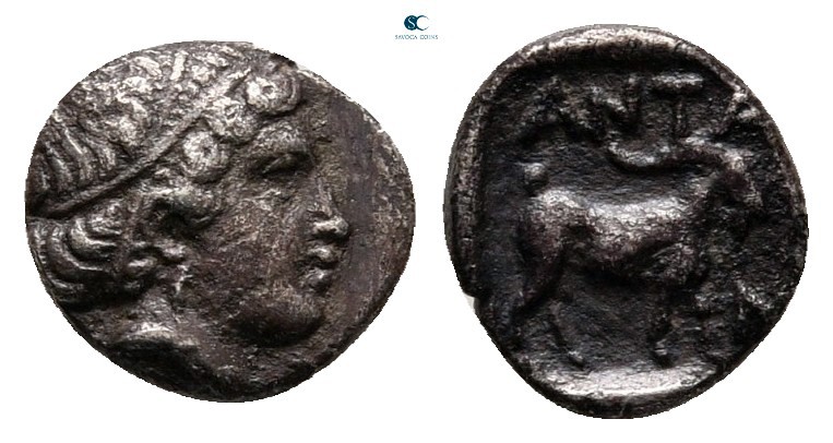 Troas. Antandros circa 500 BC. 
Obol AR

8 mm, 0,48 g

Head of Artemis Asty...