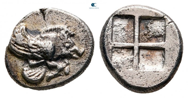 Ionia. Klazomenai circa 480-400 BC. 
Diobol AR

10 mm, 1,11 g

Forepart of ...