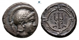 Ionia. Magnesia ad Maeander   circa 400-350 BC. Obol AR