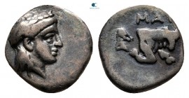 Ionia. Magnesia ad Maeander   circa 350-325 BC. Obol AR
