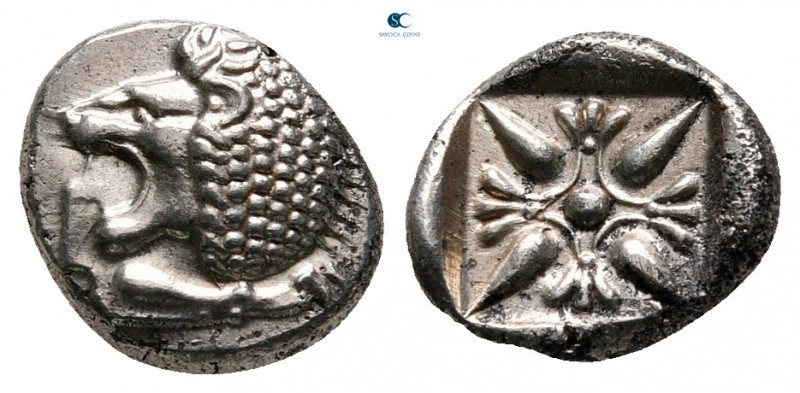 Ionia. Miletos circa 521-478 BC. 
Diobol AR

10 mm, 1,17 g

Forepart of a l...