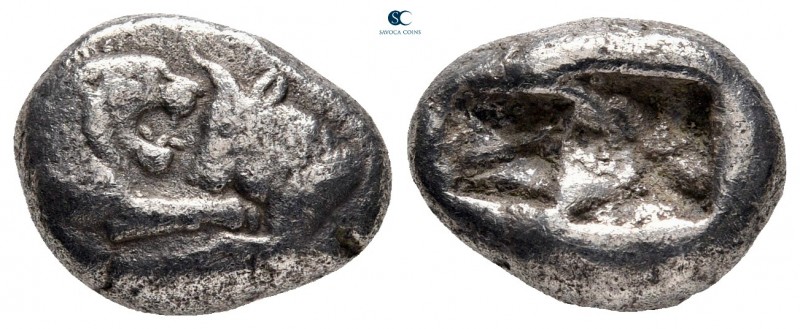 Kings of Lydia. Sardeis. Kroisos circa 560-546 BC. 
Third Stater or Trite AR
...