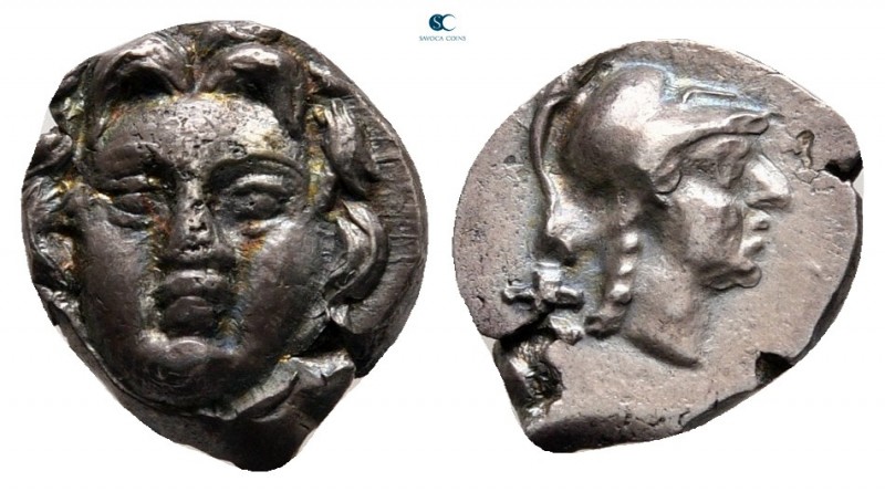 Pisidia. Selge circa 250-190 BC. 
Obol AR

11 mm, 1,05 g

Facing gorgoneion...