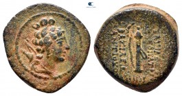 Seleukid Kingdom. Ake-Ptolemaïs. Cleopatra Thea and Antiochos VIII 125-121 BC. Dated SE 187 (126/5 BC). Bronze Æ