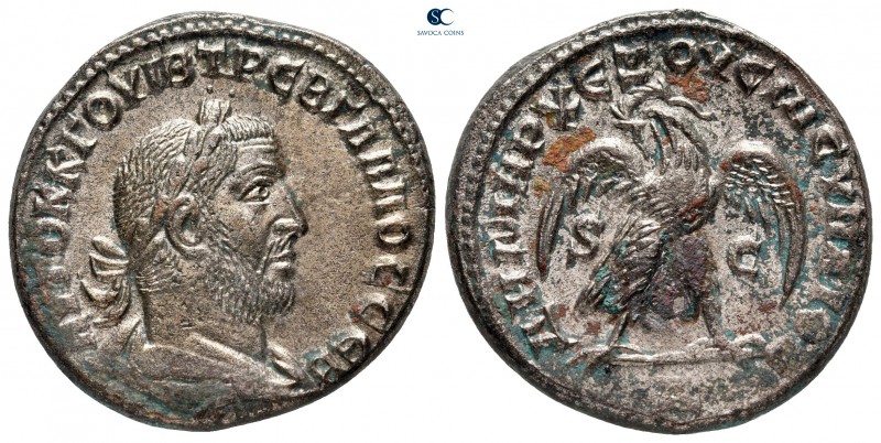 Seleucis and Pieria. Antioch. 4th officina. Trebonianus Gallus AD 251-253. Struc...