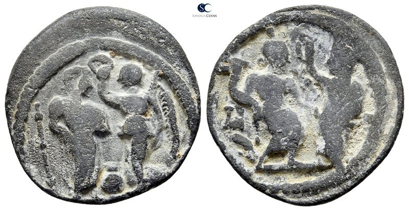 Egypt. Uncertain AD 100-300. Uncertain date
PB Tessera

22 mm, 4,37 g

Male...