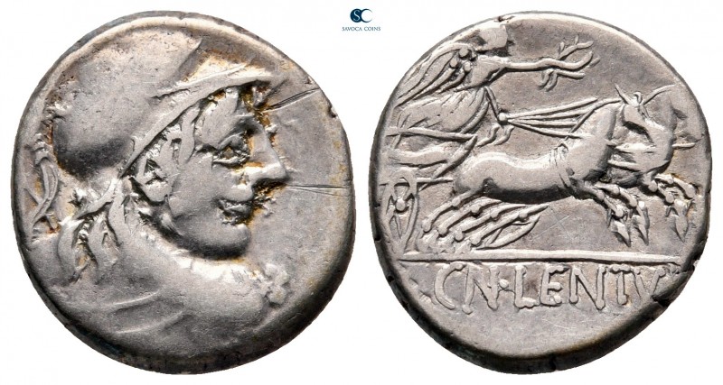 Cn. Cornelius Lentulus Clodianus 88 BC. Rome
Denarius AR

18 mm, 3,63 g

He...