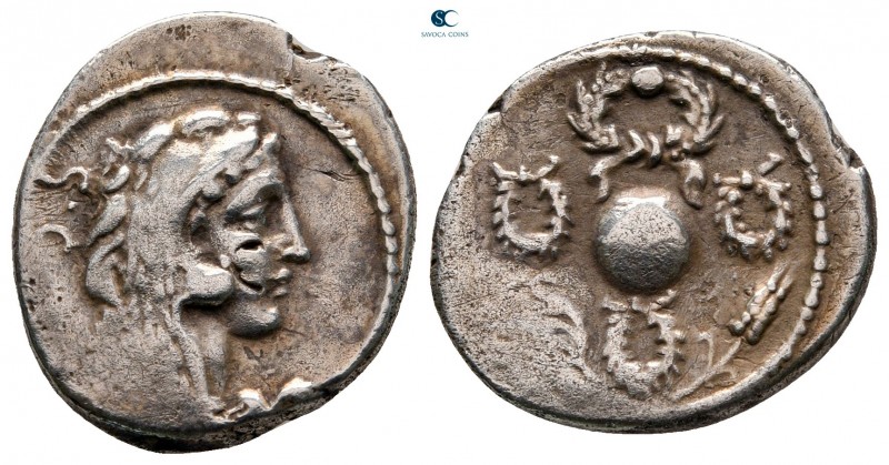 Faustus Cornelius Sulla 56 BC. Rome
Denarius AR

20 mm, 3,69 g

Bust of Her...