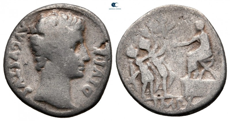Augustus 27 BC-AD 14. Lugdunum (Lyon)
Denarius AR

19 mm, 3,12 g

AVGVSTVS ...