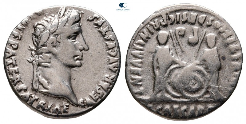 Augustus 27 BC-AD 14. Struck 7-6 BC. Lugdunum (Lyon)
Denarius AR

19 mm, 3,81...