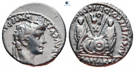 Augustus 27 BC-AD 14. Lugdunum (Lyon).  Denarius AR