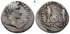 Augustus 27 BC-AD 14. Lugdunum (Lyon).  Denarius AR