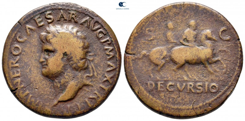 Nero AD 54-68. Struck AD 66. Lugdunum (Lyon)
Sestertius Æ

36 mm, 23,71 g

...