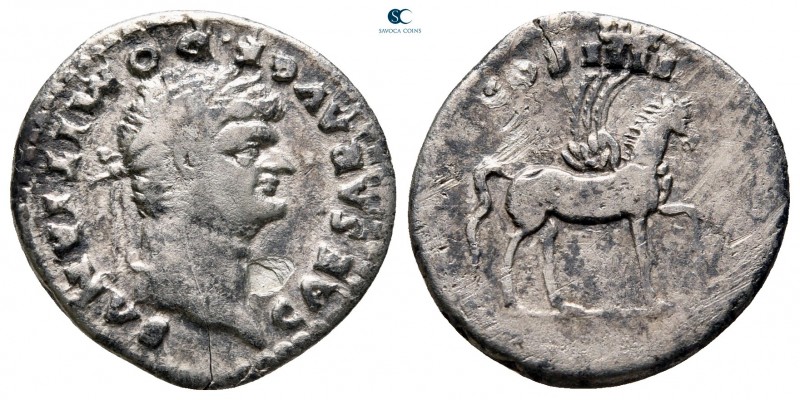 Domitian as Caesar AD 69-81. Rome
Denarius AR

20 mm, 2,73 g

CAESAR AVG F ...