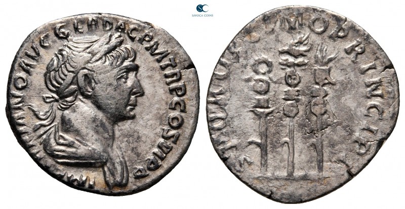 Trajan AD 98-117. Rome
Denarius AR

20 mm, 2,86 g

IMP TRAIANO AVG GER DAC ...