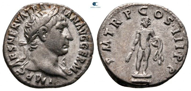 Trajan AD 98-117. Rome
Denarius AR

18 mm, 2,96 g

IMP CAES NERVA TRAIAN AV...