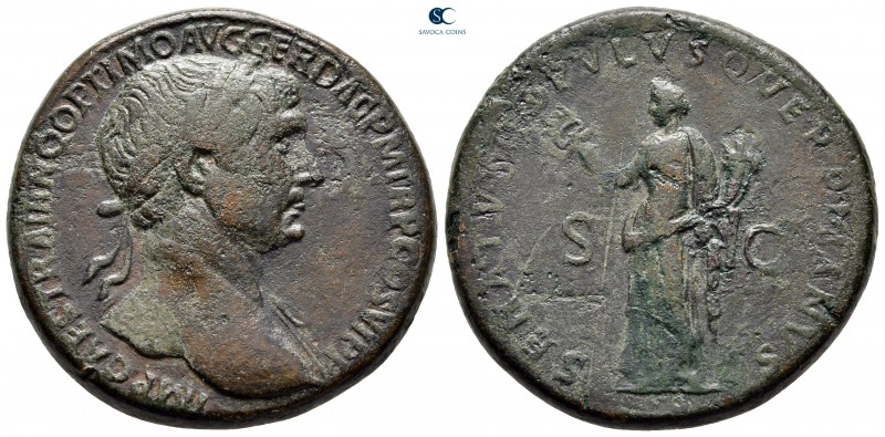 Trajan AD 98-117. Rome
Sestertius Æ

34 mm, 25,92 g

IMP CAES TRAIANO OPTIM...