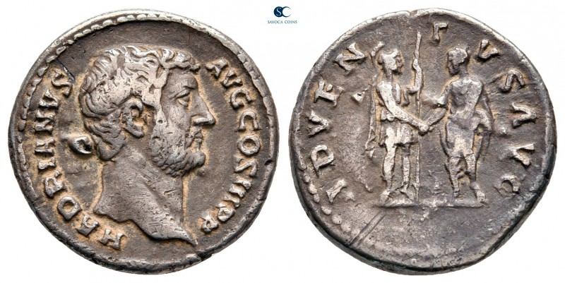 Hadrian AD 117-138. Rome
Denarius AR

18 mm, 3,13 g

HADRIANVS AVG COS III ...
