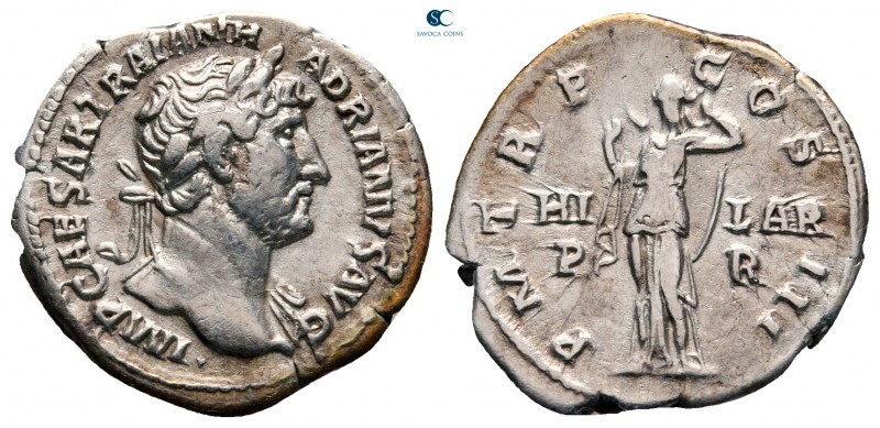 Hadrian AD 117-138. Rome
Denarius AR

20 mm, 3,31 g

IMP CAESAR TRAIAN HADR...