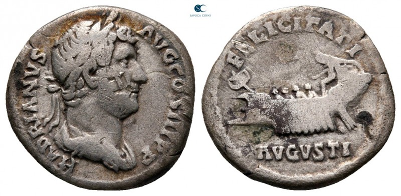 Hadrian AD 117-138. Rome
Denarius AR

17 mm, 3,22 g

HADRIANVS AVG COS III ...