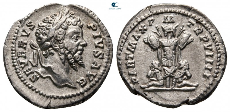 Septimius Severus AD 193-211. Struck AD 201. Rome
Denarius AR

20 mm, 3,10 g...