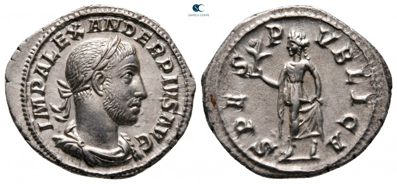 Severus Alexander AD 222-235. Rome
Denarius AR

21 mm, 2,85 g

IMP ALEXANDE...