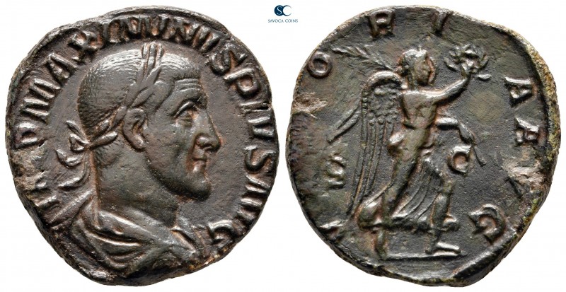Maximinus I Thrax AD 235-238. Rome
Sestertius Æ

30 mm, 16,45 g

IMP MAXIMI...