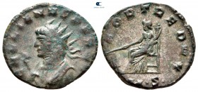 Gallienus AD 253-268.  Muhtemelen MS 257-259'a çarptı.  Mediolanum.  Billon Antoninianus