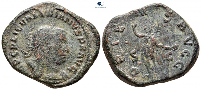 Valerian I AD 253-260. Rome
Sestertius Æ

34 mm, 23,05 g

[IM]P C P LIC VAL...