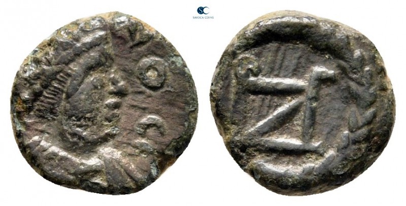 Zeno, second reign AD 476-491. Possibly Cyzicus
Minimus Æ

9 mm, 0,80 g

[....