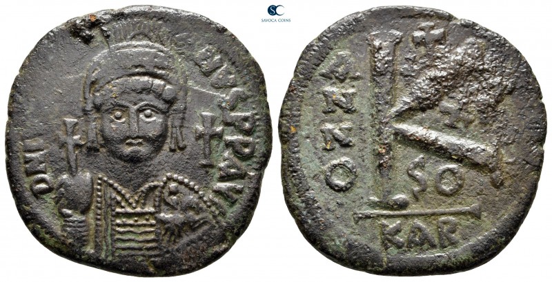 Justinian I AD 527-565. Carthago
Half Follis or 20 Nummi Æ

30 mm, 9,16 g

...