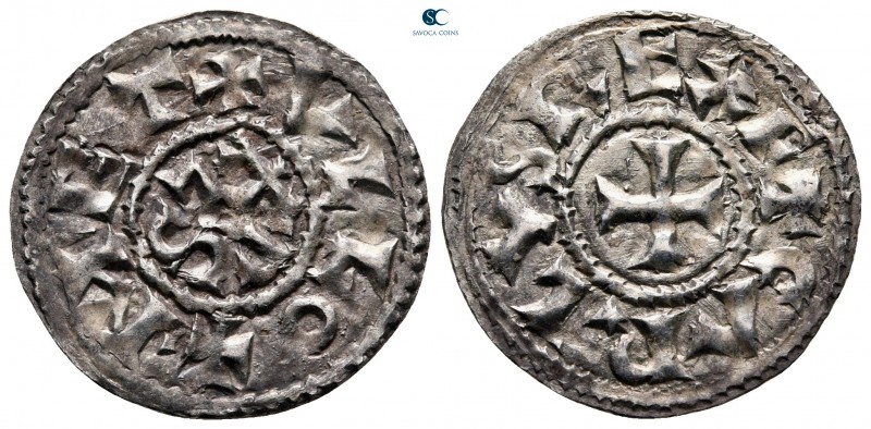 Charles the Bald AD 843-877. Metullo (Melle) mint
Denier AR

23 mm, 1,67 g
...