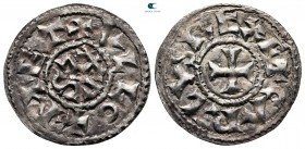 Charles the Bald AD 843-877. Metullo (Melle) mint. Denier AR